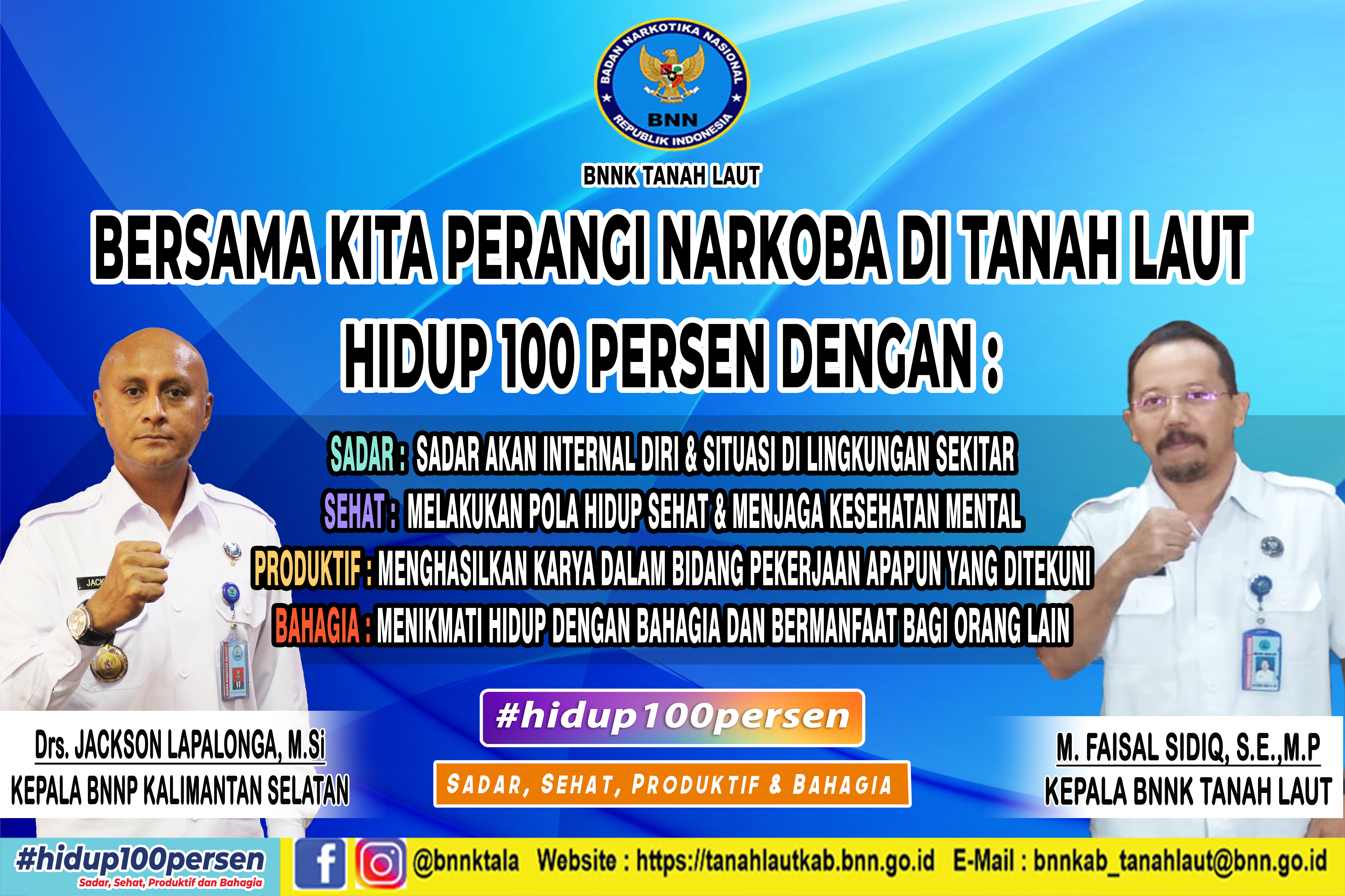 Bersama Kita Perangi Narkoba di Tanah Laut dengan Hidup 100 Persen
