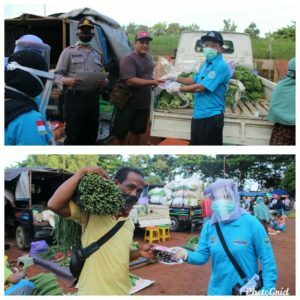 Sosialisasi Bahaya Narkoba dan Covid-19 di Pasar Hasan Basri Pelaihari