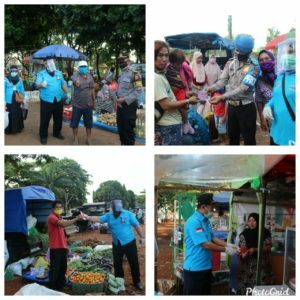 Sosialisasi Bahaya Narkoba dan Covid-19 di Pasar Hasan Basri Pelaihari