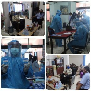 Kegiatan Test Urine Mendadak Pegawai dan Warga Binaan Rutan Kelas IIB Pelaihari