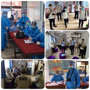 Kegiatan Test Urine Mendadak Pegawai dan Warga Binaan Rutan Kelas IIB Pelaihari