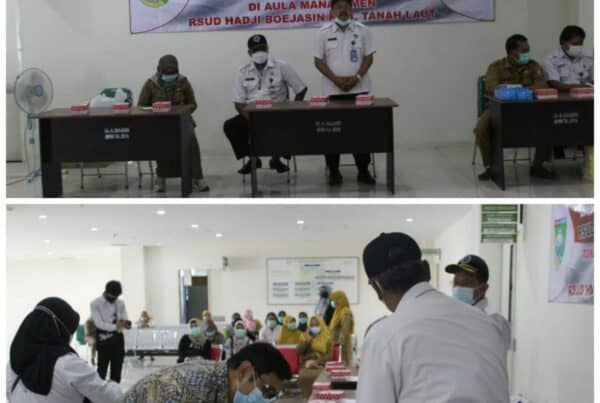 Kegiatan Pemberdayaan Masyarakat Melalui Test Urine Pegawai RSUD H. Boejasin Kab. Tanah Laut (Hari Pertama)