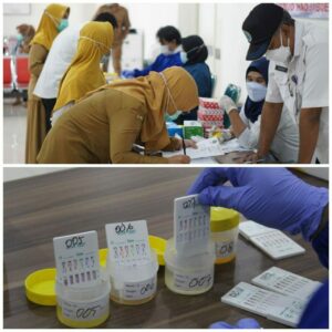 Kegiatan Pemberdayaan Masyarakat Melalui Test Urine Pegawai RSUD H. Boejasin Kab. Tanah Laut (Hari Pertama)