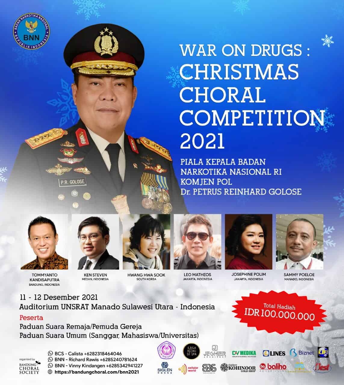 BNN RI Gelar Kompetisi, War On Drugs Christmas Choral Competition 2021, "Sing Against Drugs" BNN RI Gelar Kompetisi, War On Drugs Christmas Choral Competition 2021, “Sing Against Drugs”